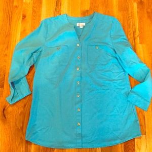 NWOT Beautiful Light Blue Button Up
